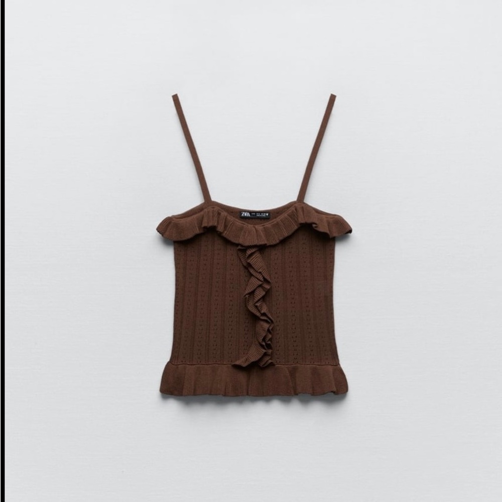 Brand new - with tags - Zara - Ruffle top with thin straps.